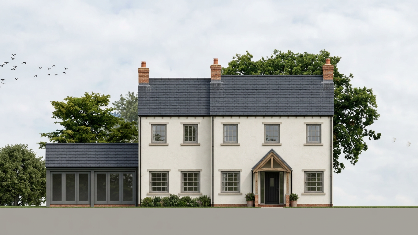 Exterior view of a new home on a participating housebuilder development